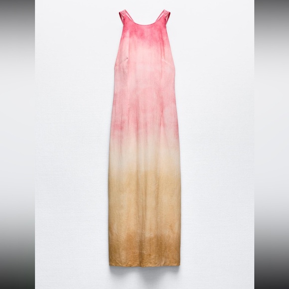 Zara tie dye midi dress with linen - Picture 4 of 5